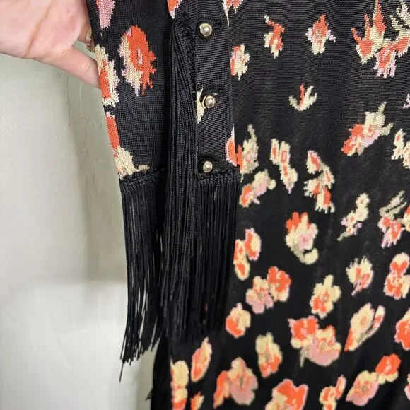 Paco Rabanne Floral Fringe Midi Dress